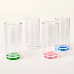 15.20z 4pc Acrylic HighbalI Drinkware Set Green/Cream/Pink/Blue kate spade new y